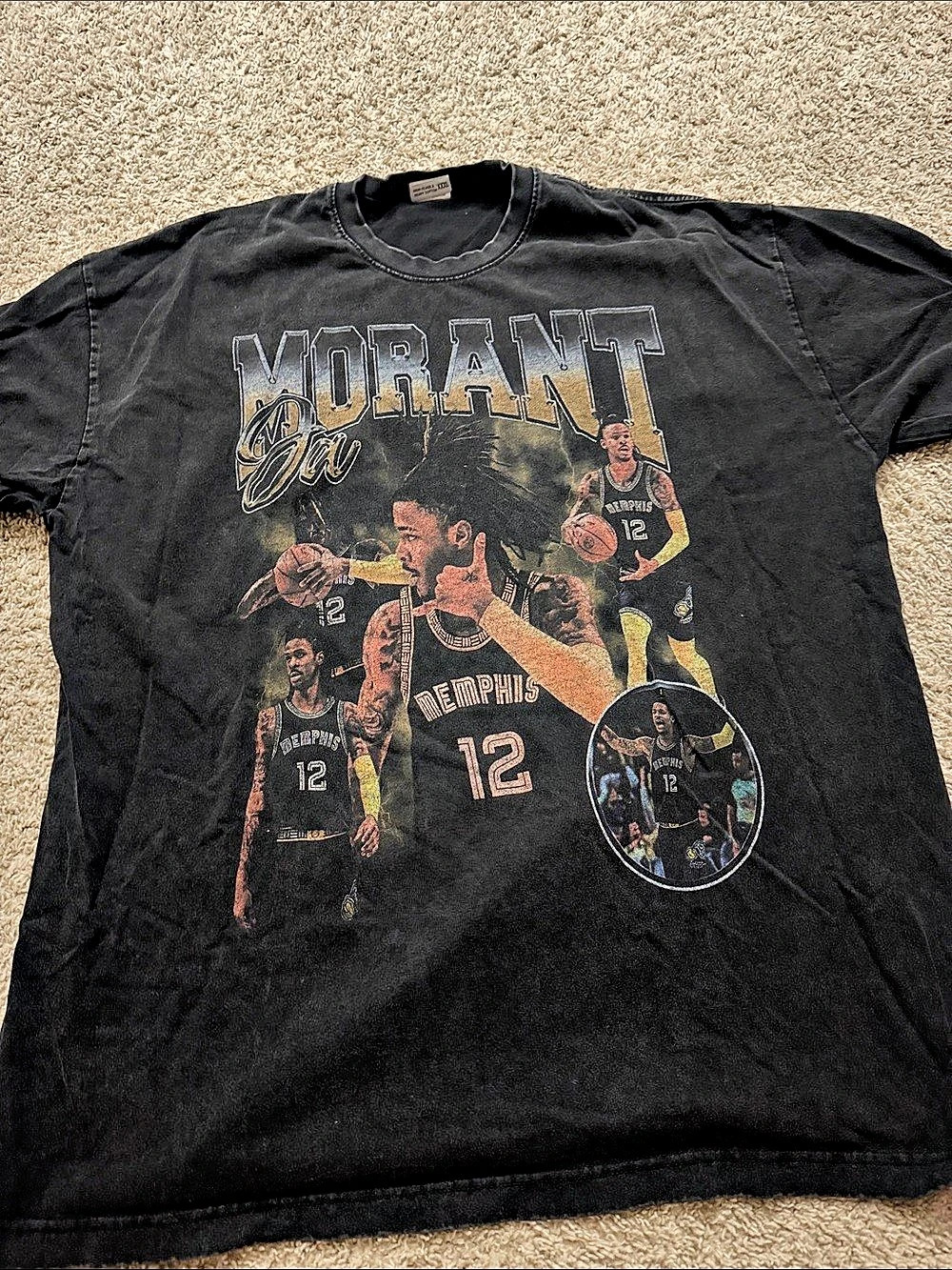 Ja Morant Memphis Grizzlies Vintage Style Bootleg Rap Tee Bootleg Rap Tee Black